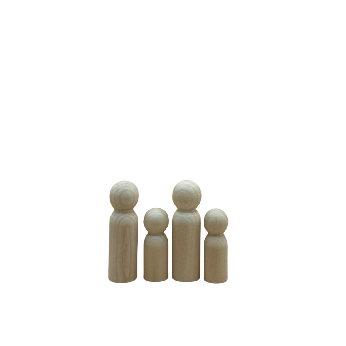 Set van 4 houten pegdolls als gezin.