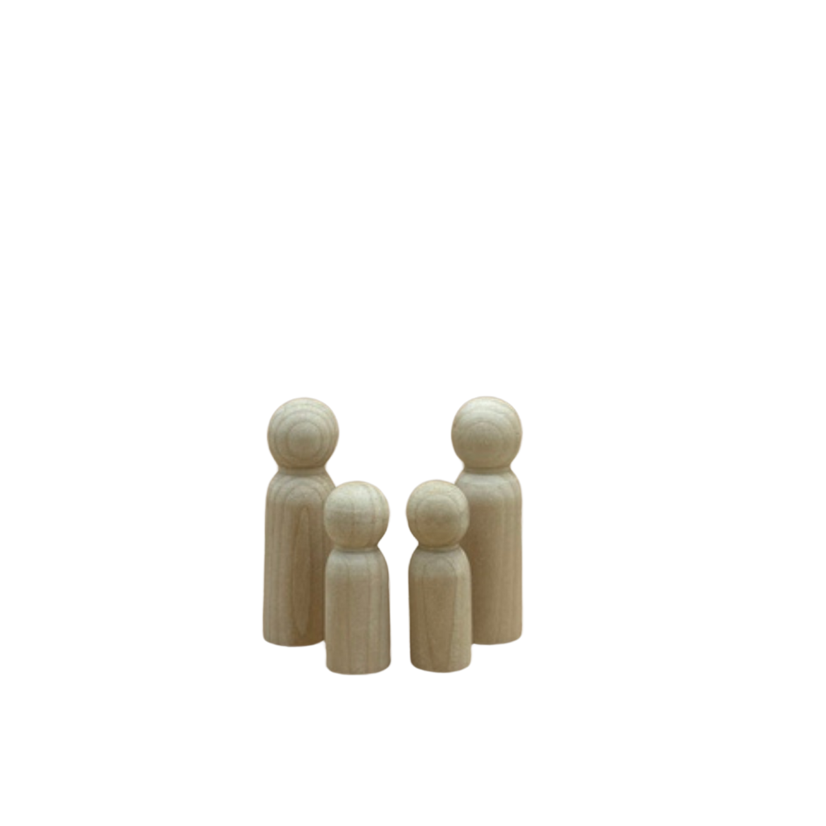 Set van 4 houten pegdolls als gezin.
