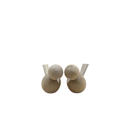 2 grote houten vogels van 7,6 cm.