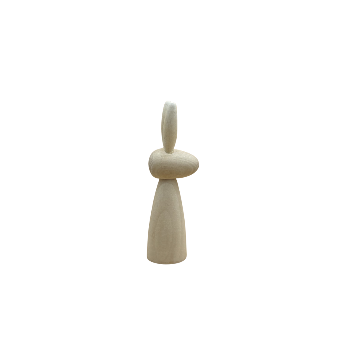 1 groot houten konijn van 14 cm  - van de zijkant.