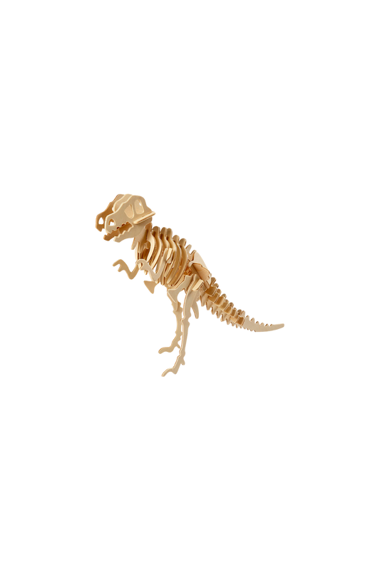 3D puzzel van een dino in hout.