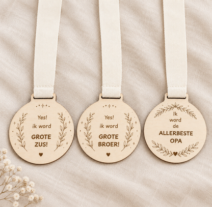 Gepersonaliseerde houten medaille