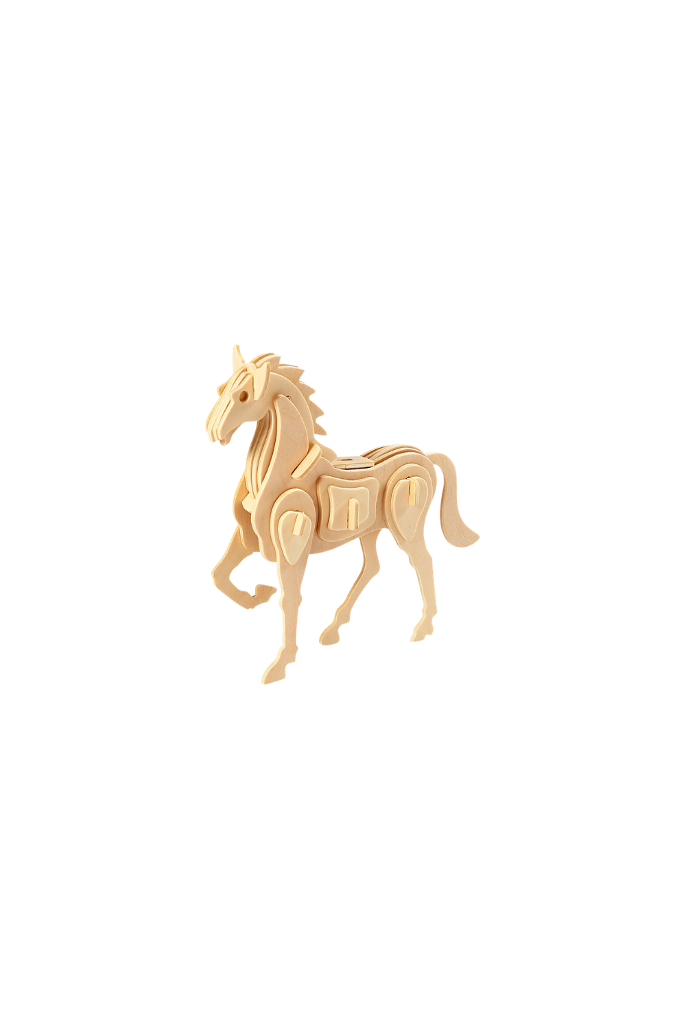 3D puzzel van een paard van hout.